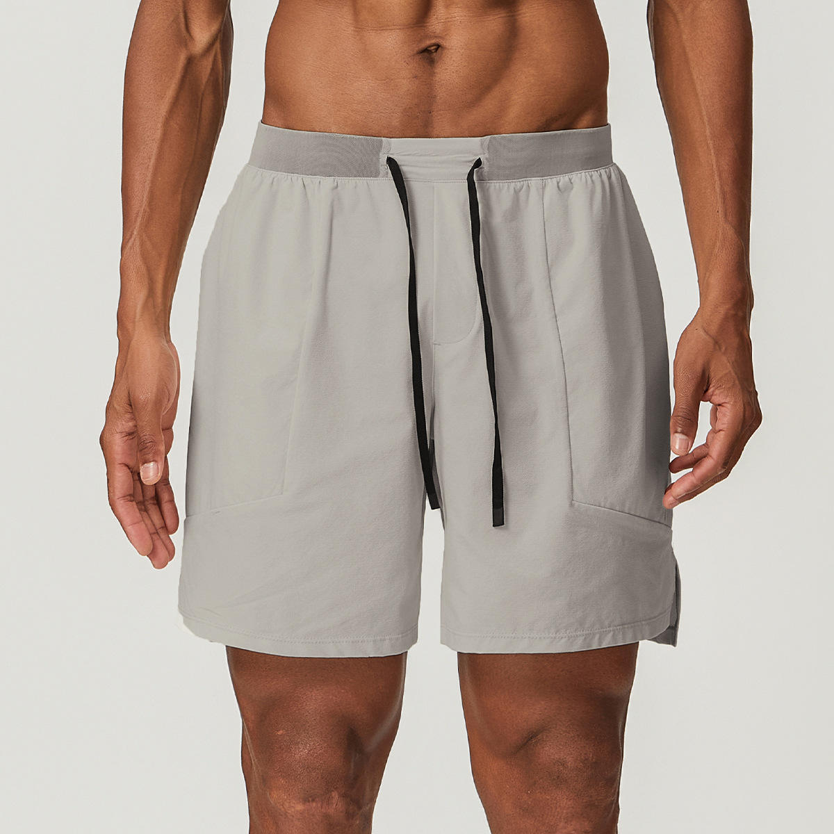 Men's Breathable Woven Spandex/Nylon Running Tennis Shorts with Mid Elastic Waist