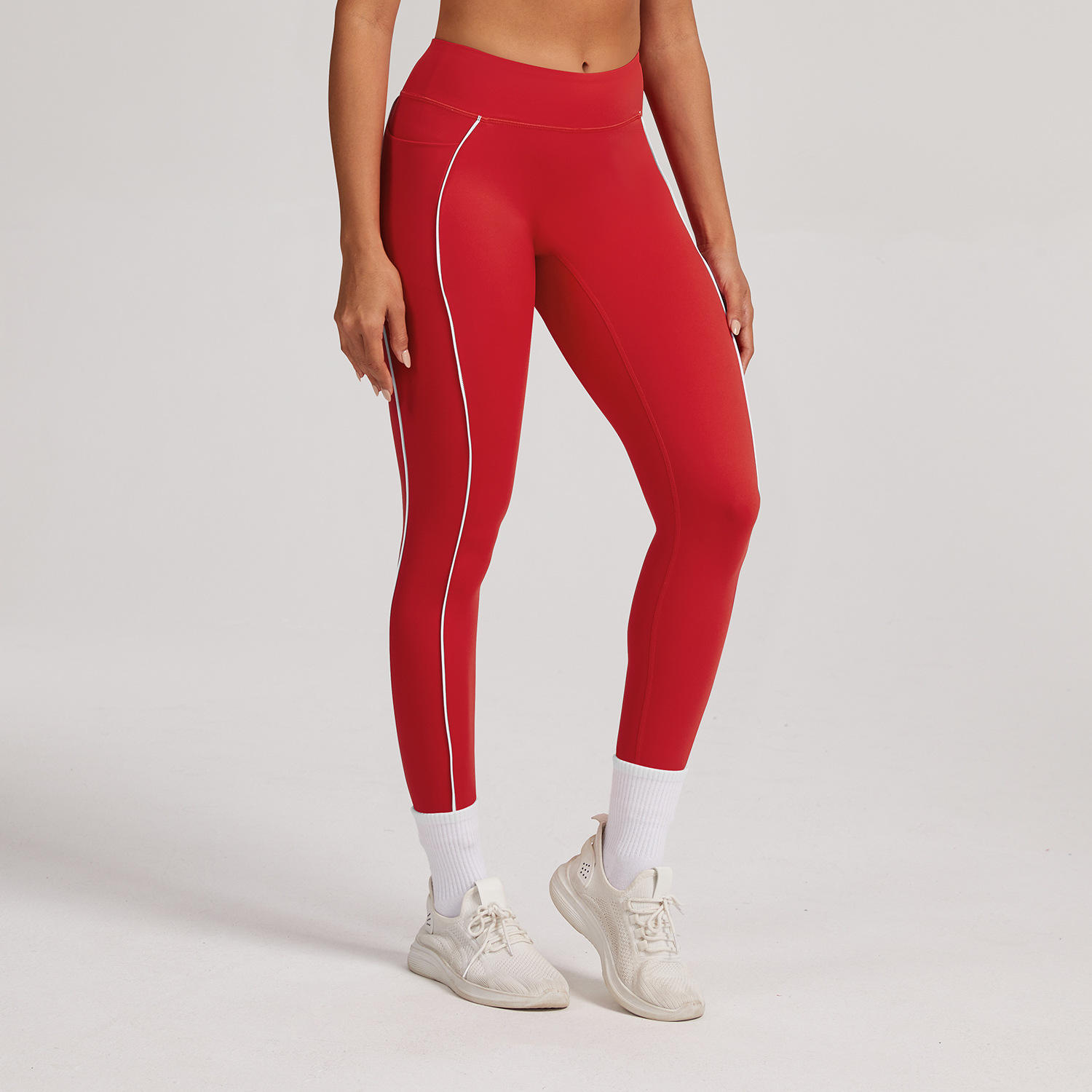 Color Block Patchwork Tummy Control Quick-Dry Yoga Pants for Women