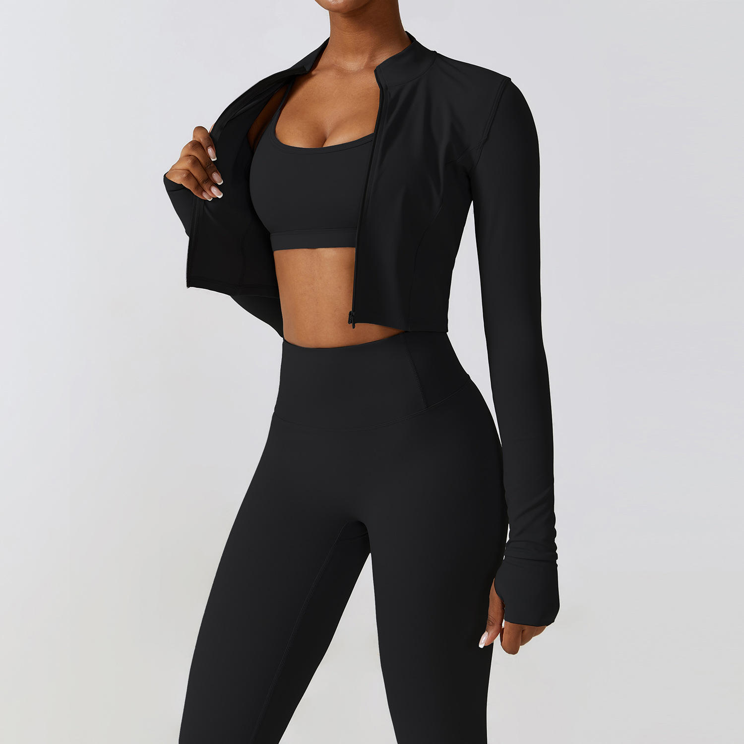 Winter Three-Piece European-Style Quick-Dry Fitness Set
