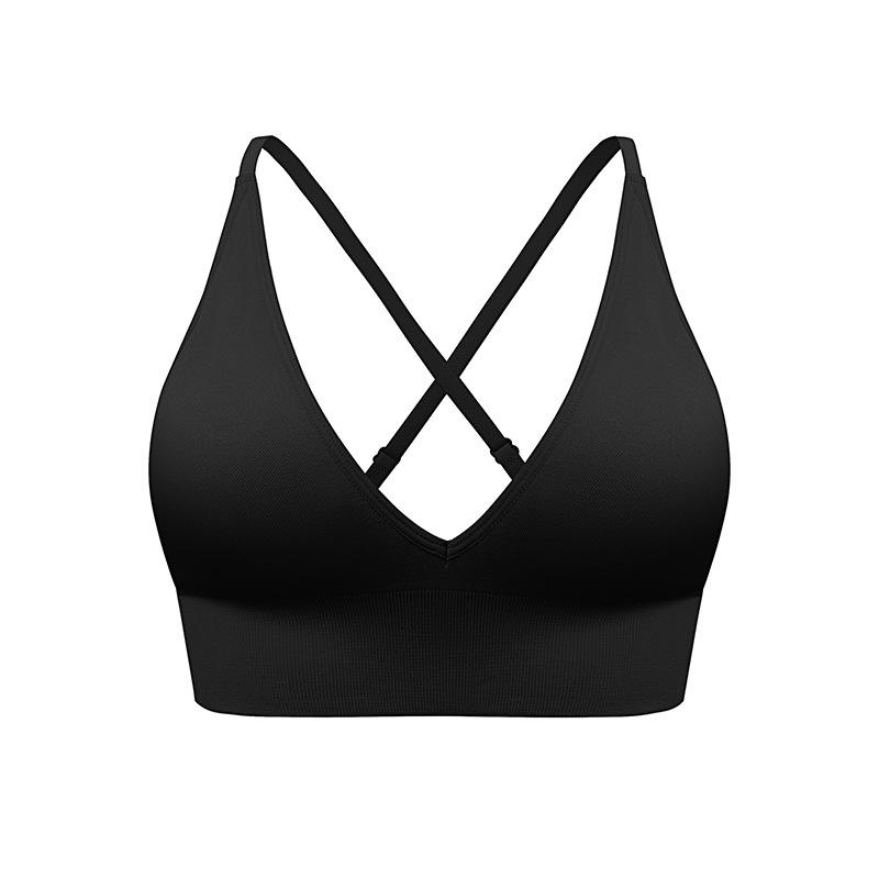 Cross-border Adjustable Straps Breathable High Support European American Style Triangle Cup Yoga Bra