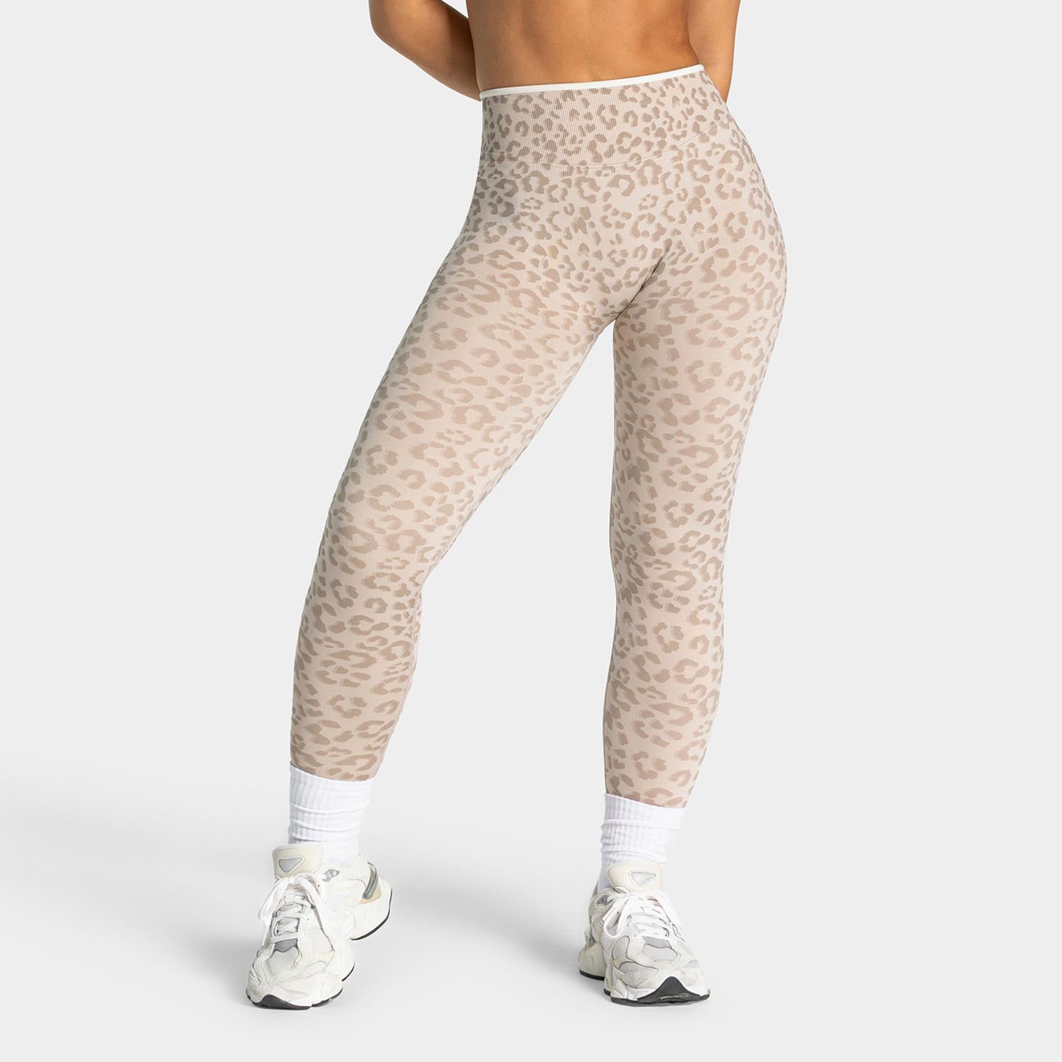 High Waist Seamless Leopard Print Yoga Pants with Tummy Control