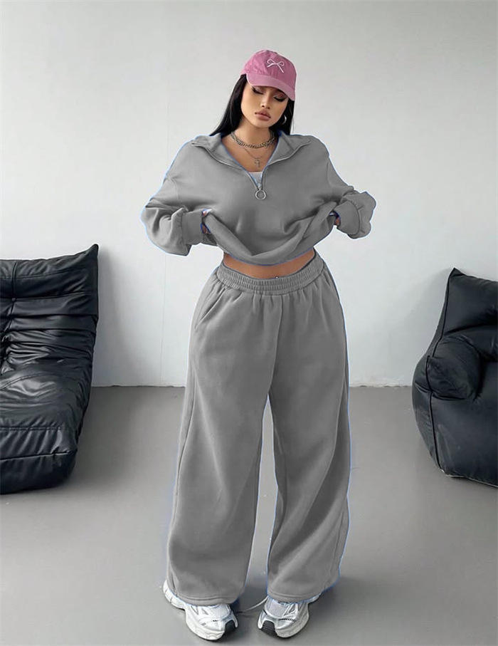 Casual Women's Solid Hooded Fleece Pullover Sweatshirt Short Pants Two-Piece Set