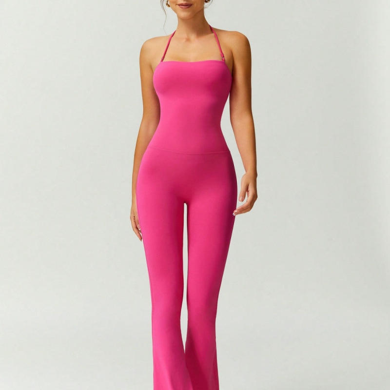 Summer Slim-Fit Flared Jumpsuit with Butt-Lifting Design