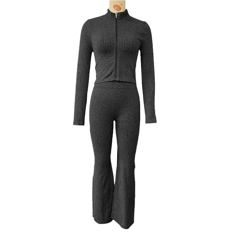 2025 New Autumn Winter Solid Plus Size Yoga Clothing Set Breathable Lightweight Elastic Waist Front Logo for Women