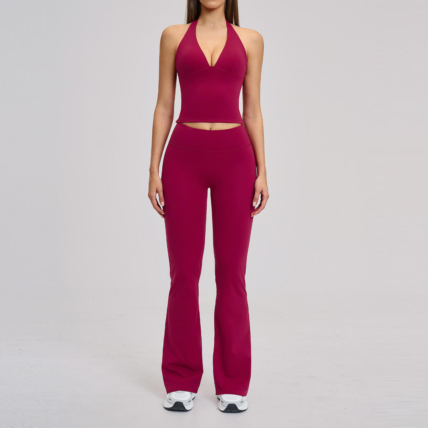 MCDUII Solid Breathable Brushed Micro-Flare Yoga Set