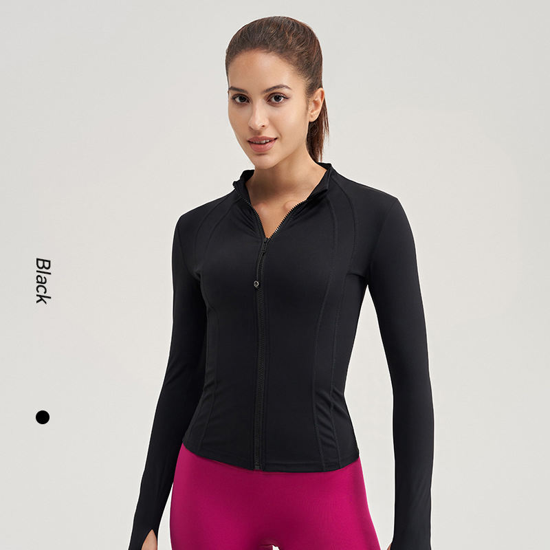 Plus Size Slim Fit Zipper Cardigan Sports Jacket for Women