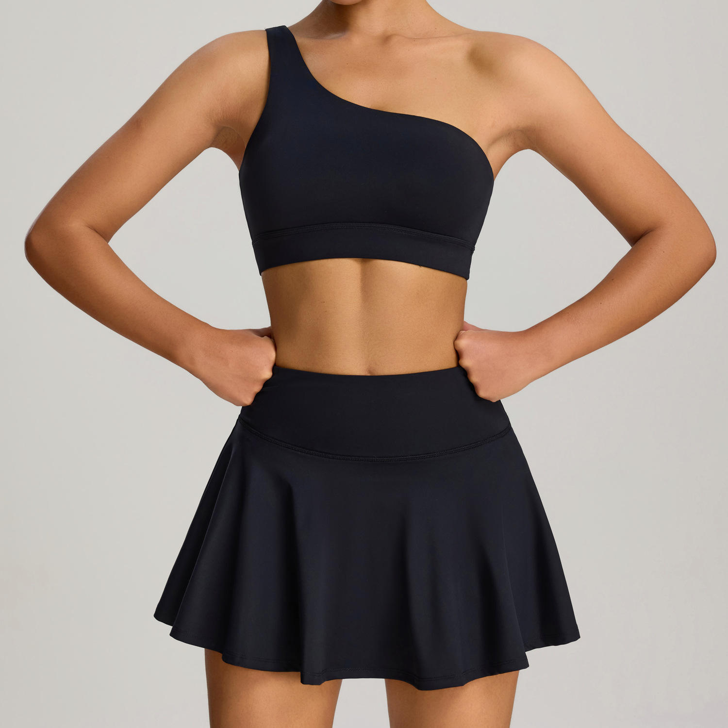 New Pocket Sports Yoga Suit Women's Outdoor Golf Fitness Clothes Two-piece All-match Tennis Skirt Sports Wear