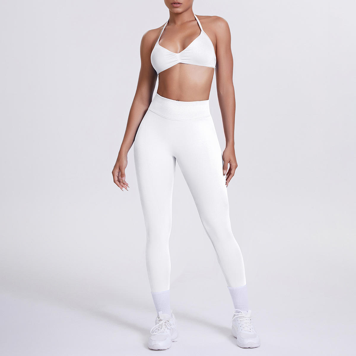 Solid Color Plus Size Yoga Set