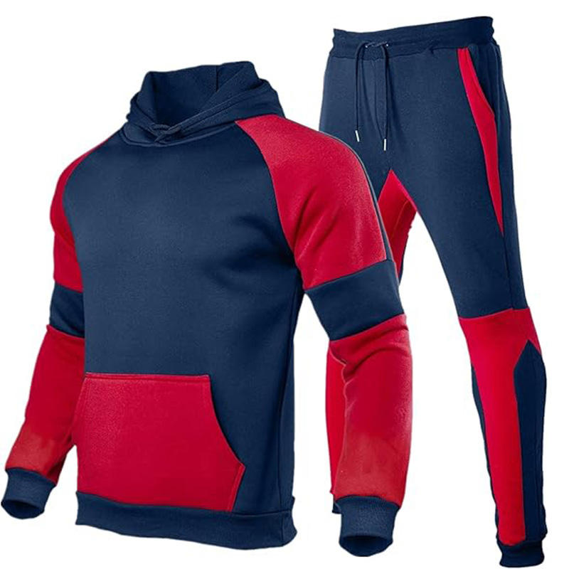 Men's Cotton Sports Casual Hoodie Track Suit Two-Piece Set