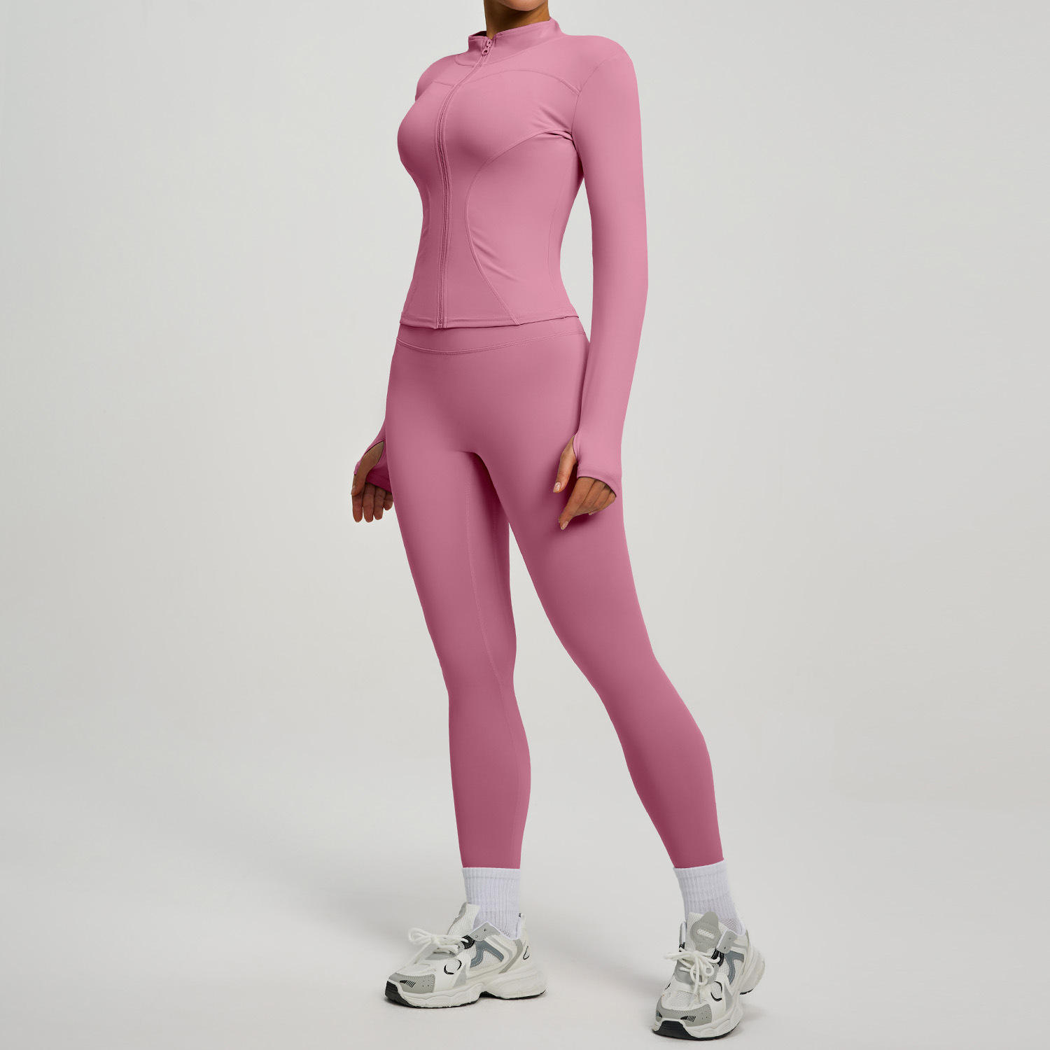 Solid Breathable High Elastic Plus Size Four-Way Stretch Sports Suit
