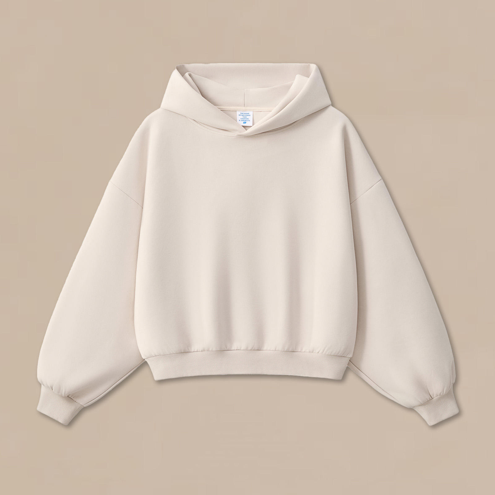 Winter Solid Hooded Cotton Loose-Fit Hoodie Set Short & Wide Trendy American-Style Track Suit For Men