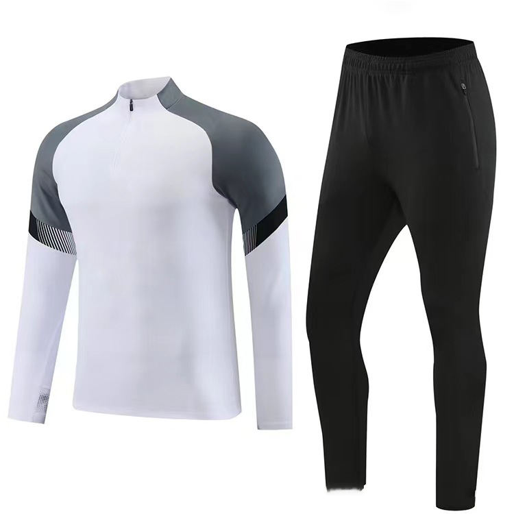 Vintage Solid Plus Size Anti-Bacterial Fleece Full-Sleeved Training Football Uniform Suit