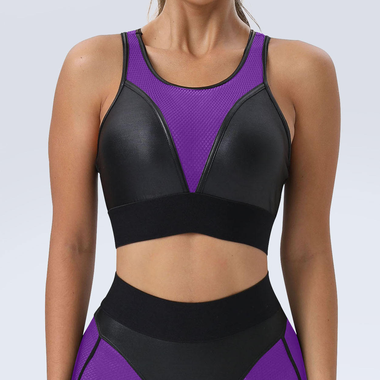 Plus Size Women's Breathable Yoga Set with Butt-Lifting Mesh