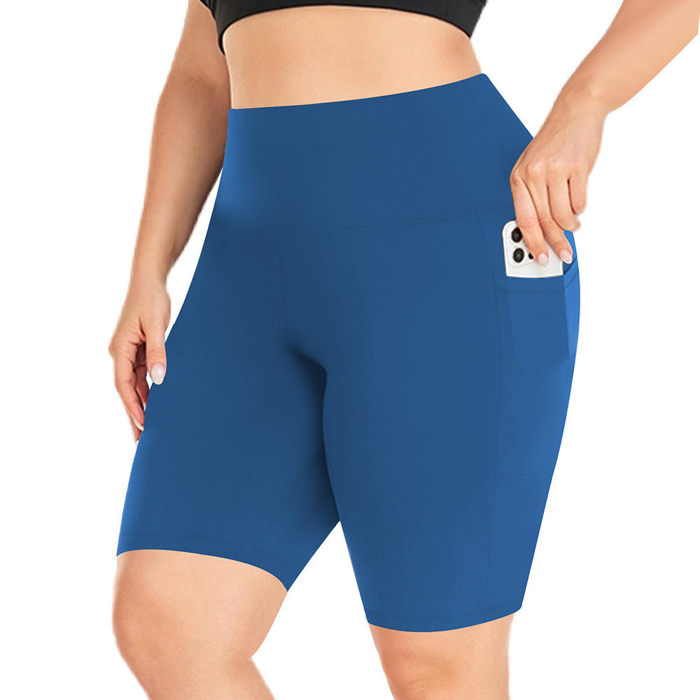 Pocket Plus Size Casual Yoga Pants Women Fitness Stretchy High Waist Breathable Eco-Friendly Quick Dry Sports Hot Shorts