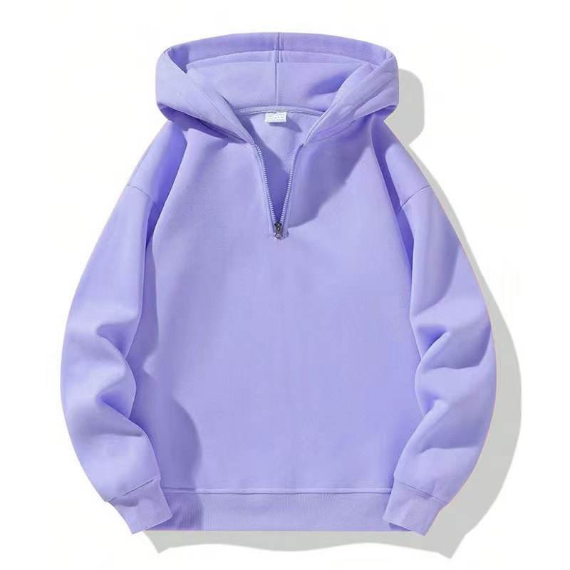 American Casual Zip-Up Hoodie Loose Sports Sweatshirt 100% Cotton Anti-Pilling Breathable Fleece Gym Wear Autumn Men's