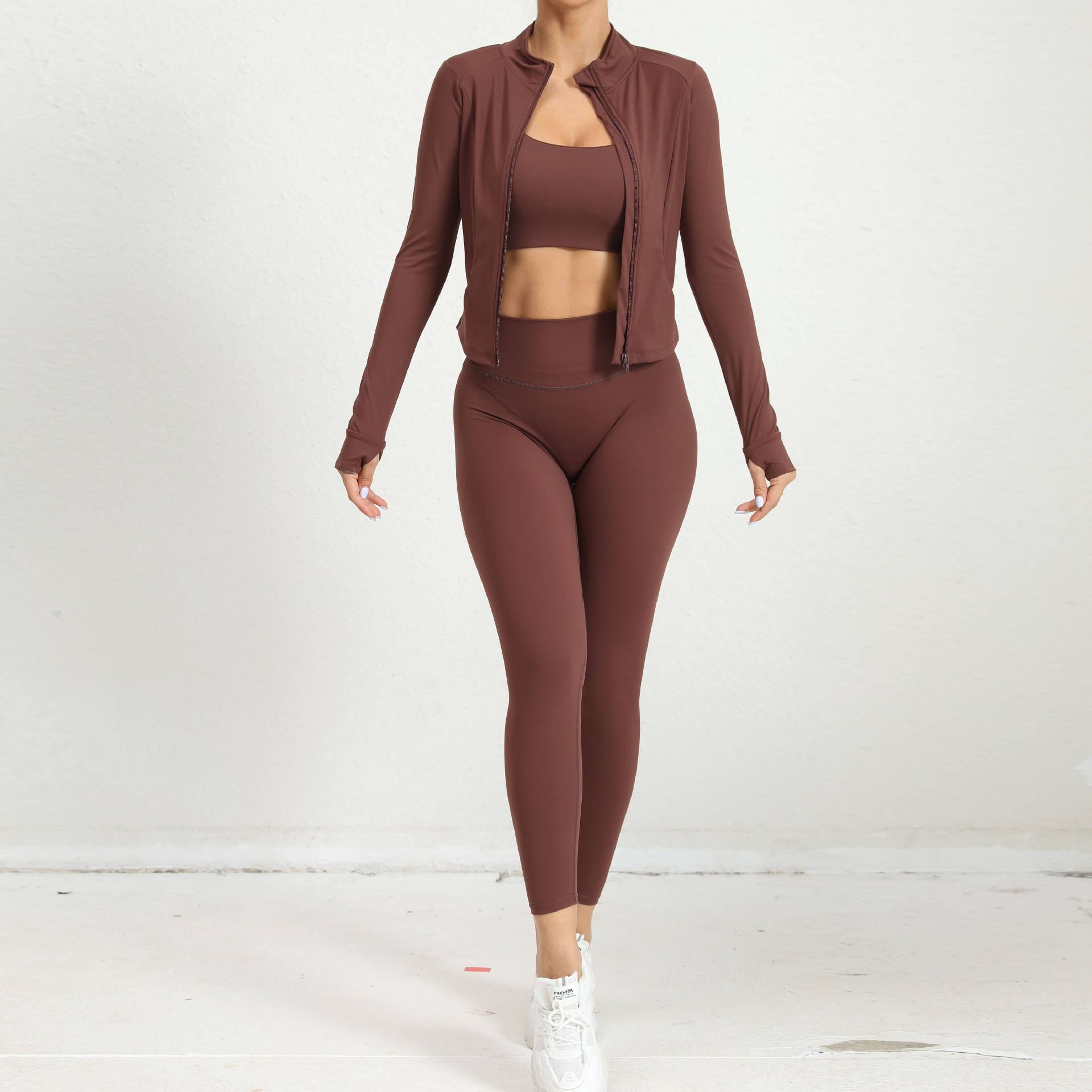 Winter Outdoor Sports Solid Yoga Set