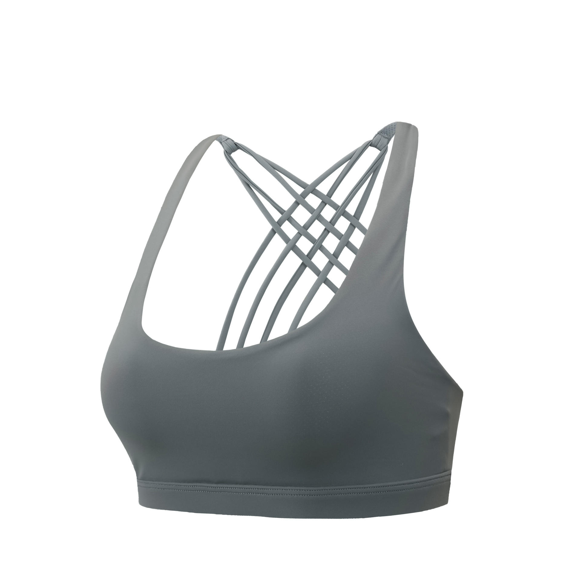 Blue Beauty Cross Back Wireless Yoga Sports Bra - Medium Support, V-Neck, Breathable Four-Way Stretch