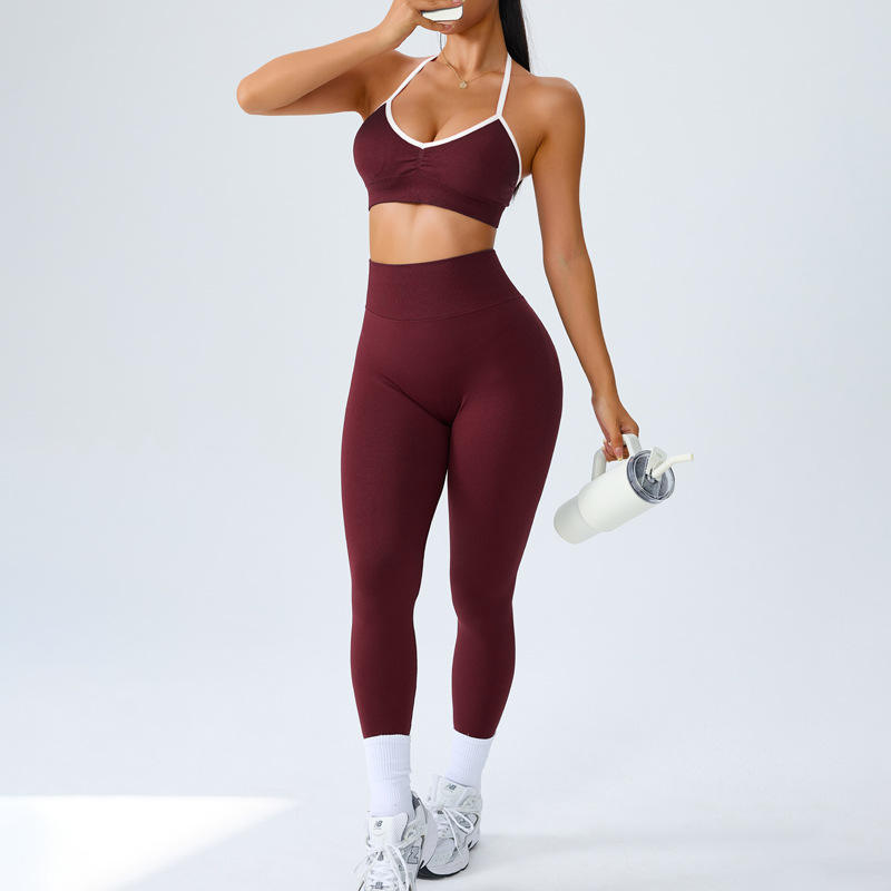 Cross-Border Plus Size Breathable Yoga Suit 2-Piece Set