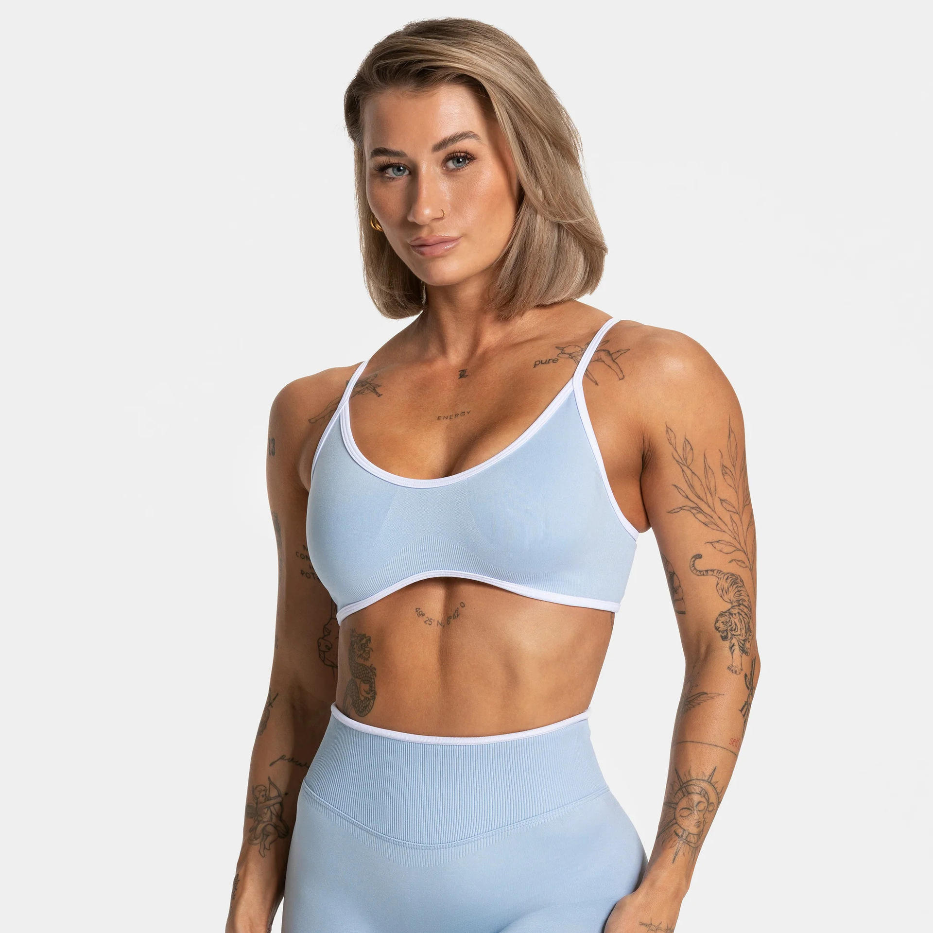 Women's Seamless Four-Way Elastic Quick-Drying Color-Blocked Yoga Set (2 Pieces)