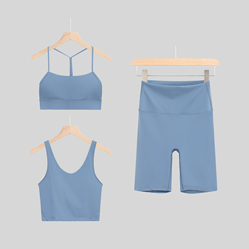 Solid Breathable Yoga Set with Zipper Tight 2-Piece Sports Fitness Outfit