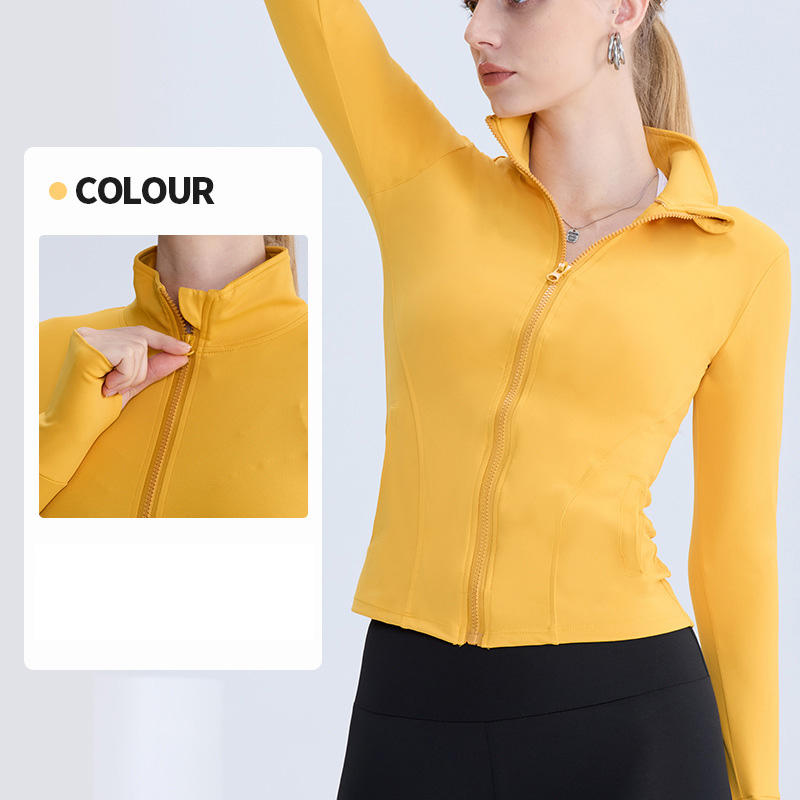 2025 Autumn/Winter Breathable Plus Size Yoga Jacket Women's Windproof Quick Dry Four-Way Stretch Front Recyclable