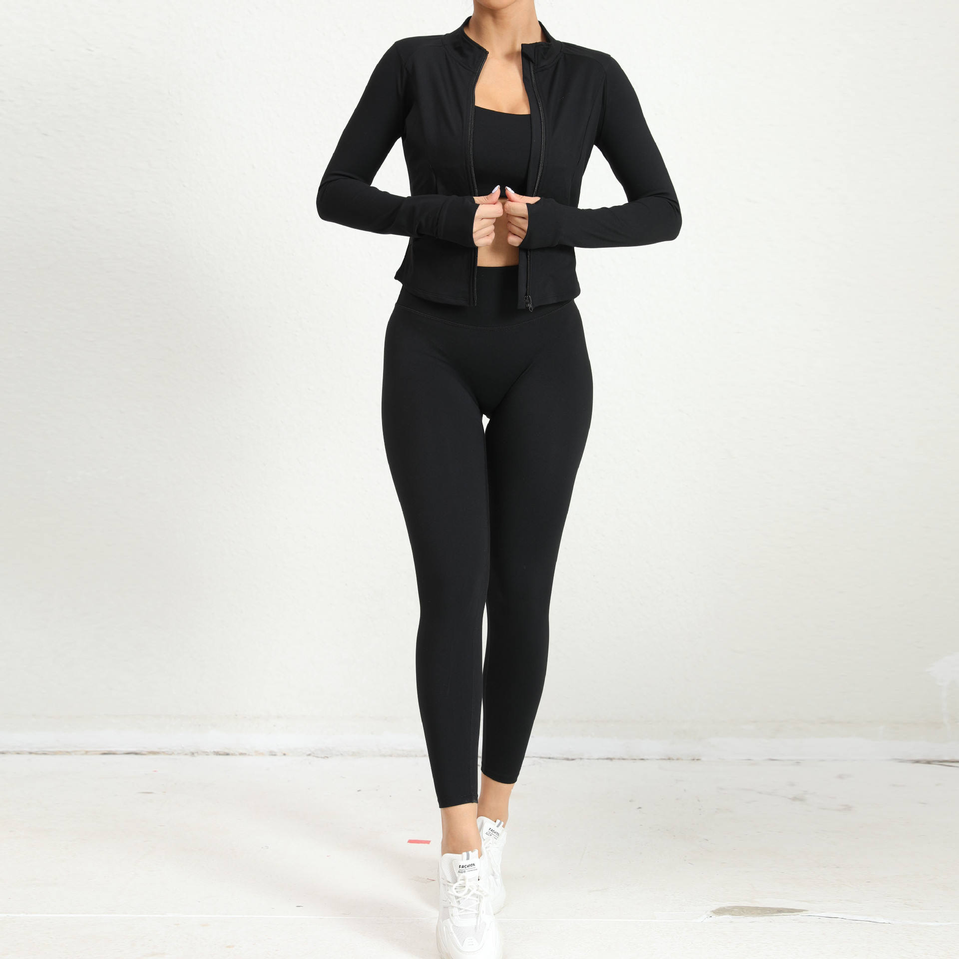 Winter Outdoor Sports Solid Yoga Set