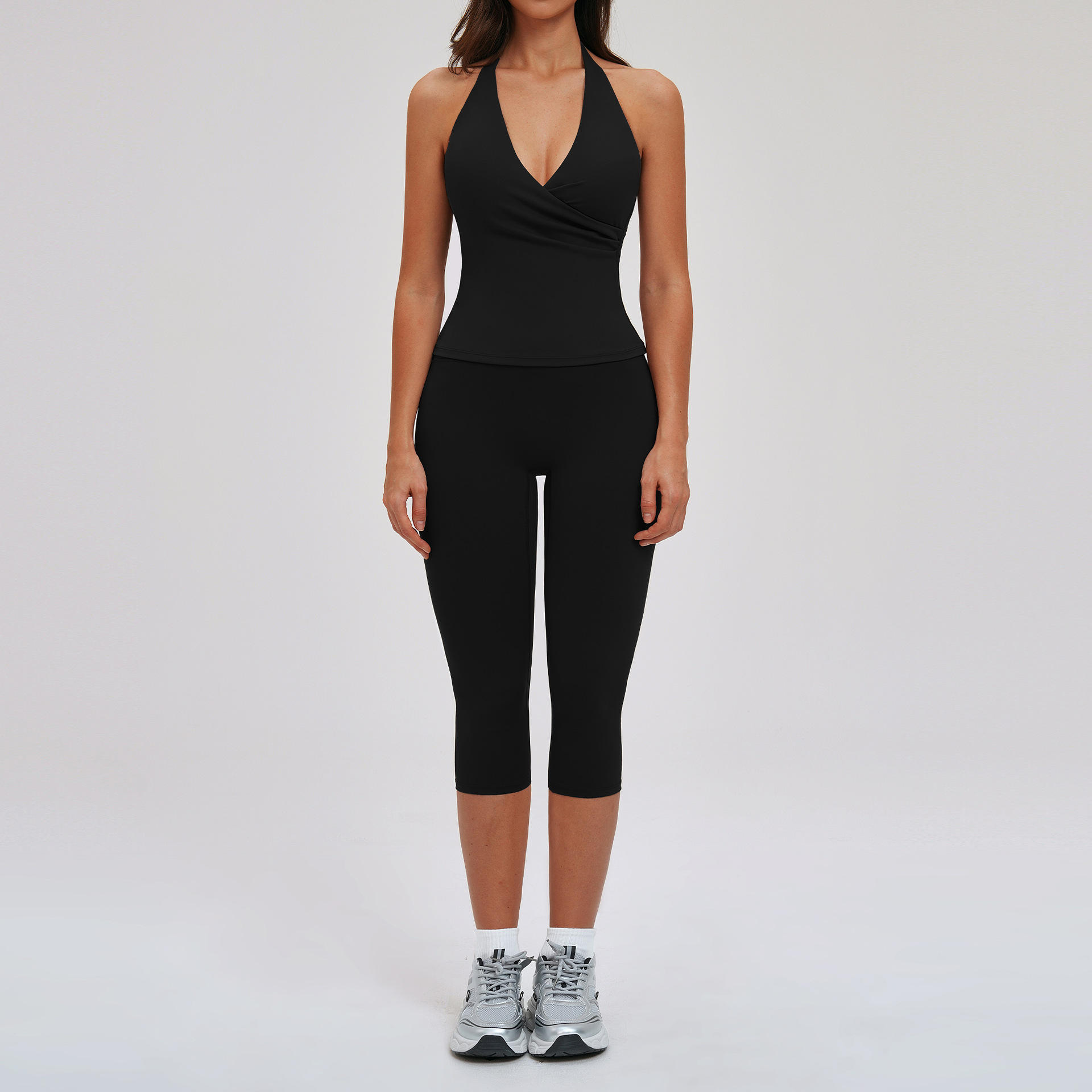 Loose-Fit Brushed Nylon Yoga Set - Plus Size Eco-Friendly Outdoor Sports Wear