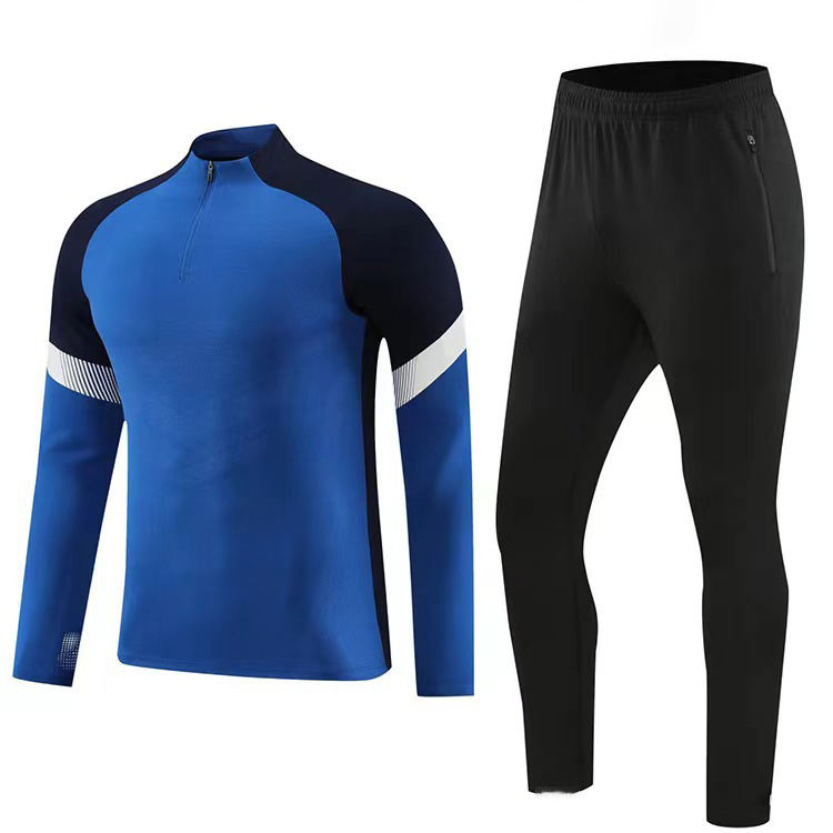 Vintage Solid Plus Size Anti-Bacterial Fleece Full-Sleeved Training Football Uniform Suit