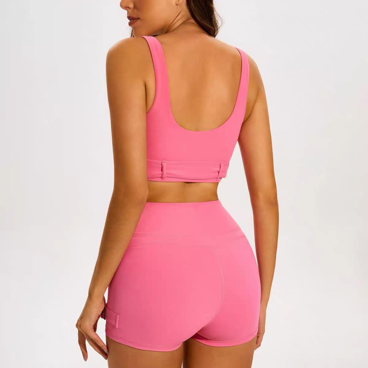 Solid Front Plus Size Yoga Shorts Set for Women - Outdoor Running Tennis Sports Quick Dry Breathable 2-Piece Set