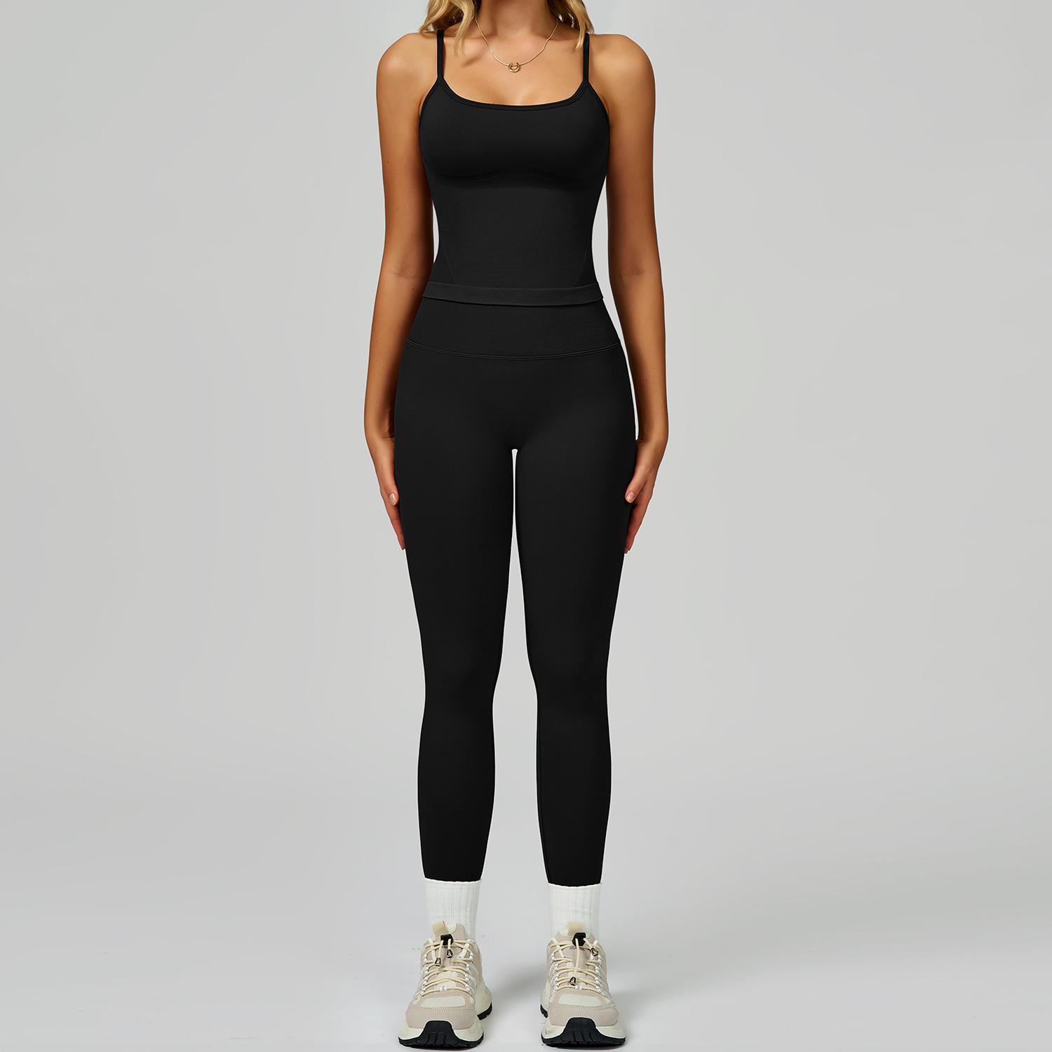 Seamless Breathable Plus Size Yoga Suit Hollow Back High Waist Fitness 2-Piece Set