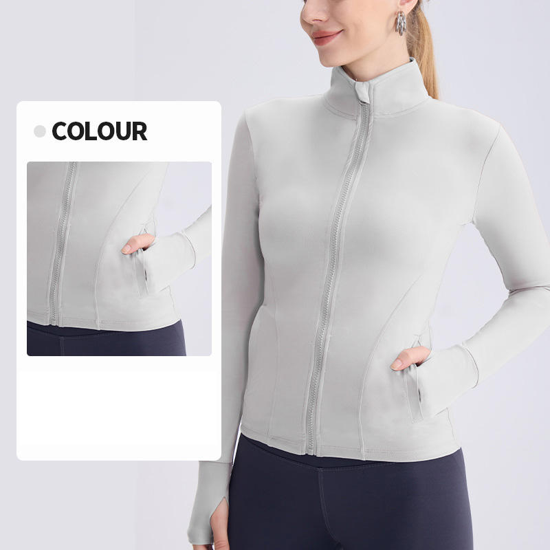 2025 Autumn/Winter Breathable Plus Size Yoga Jacket Women's Windproof Quick Dry Four-Way Stretch Front Recyclable