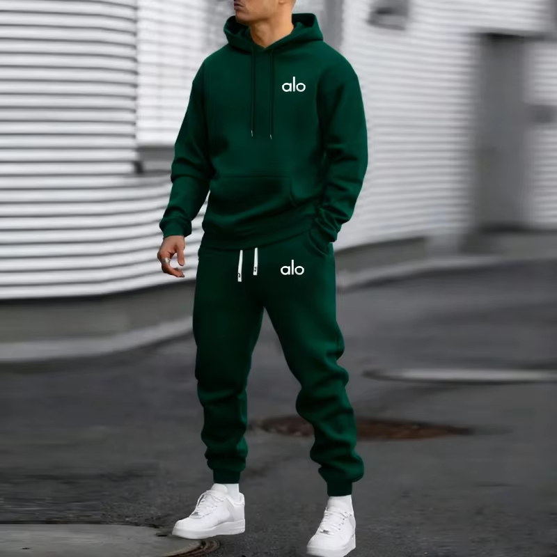 Men's Knitted Sweatshirt and Sweatpants Casual Loose Two-Piece Set Comfortable Skin-Friendly Stylish Suit Athletic Hoodie