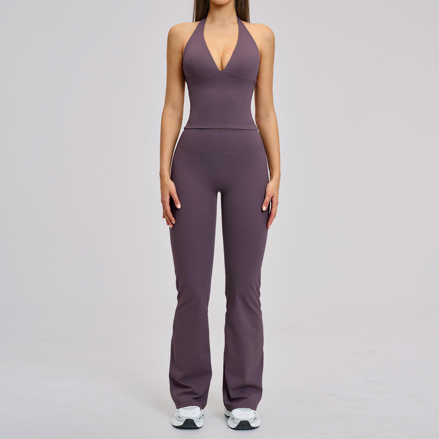 MCDUII Solid Breathable Brushed Micro-Flare Yoga Set