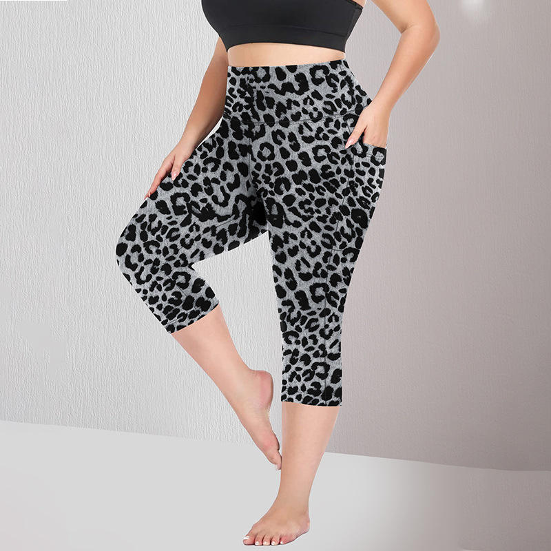 Summer New Solid Wrinkle-Resistant Yoga Pants Plus Size High Elastic Waist Hip Lift Tummy Control Four-Way Stretch Running