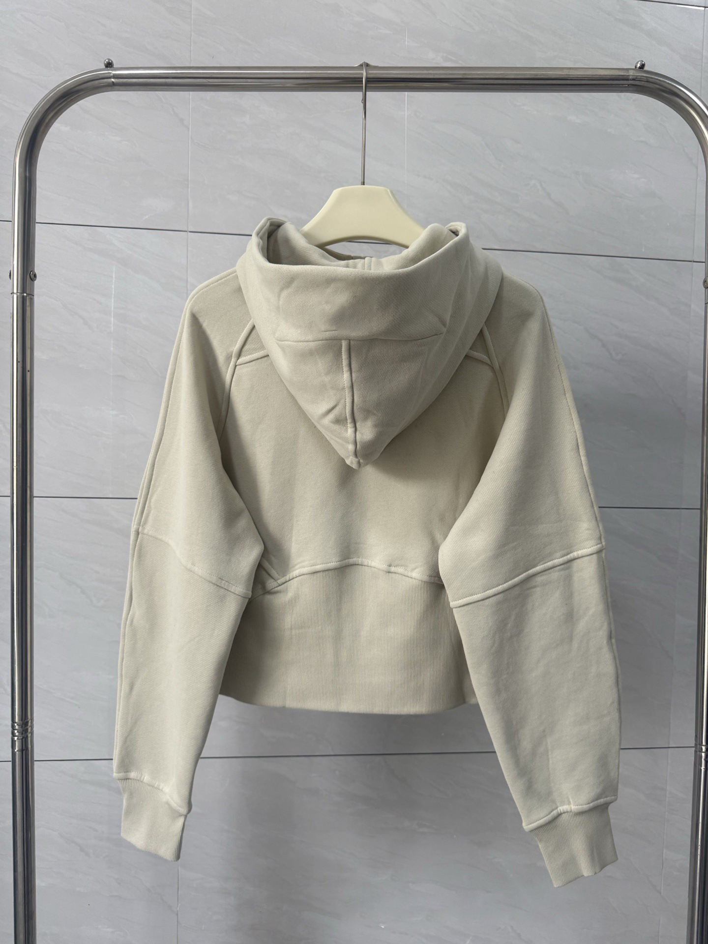 Short Full Zip Gold Label Hooded Jacket Yoga Sports Slim Fleece Top 3D Embroidery Solid 100% Cotton Winter
