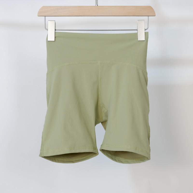 Women's High-Waist Nylon Yoga Shorts with Tummy Control