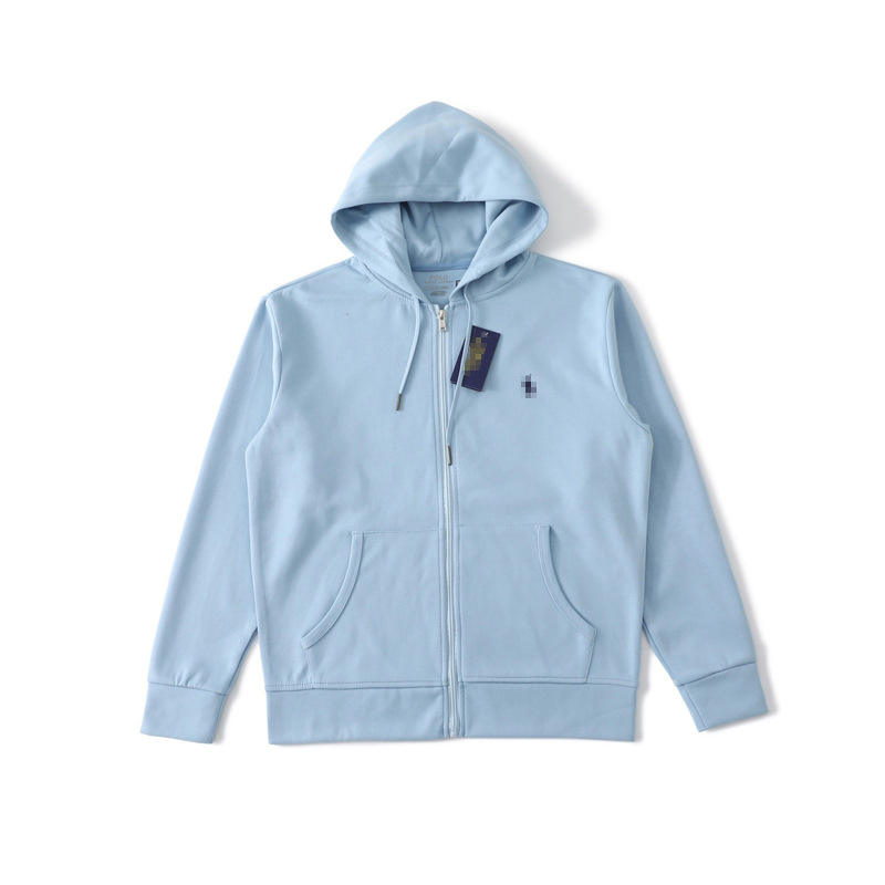 Embroidered Logo Hooded Sweatshirt Zip-Up Jacket Gymwear Track Suit For Men