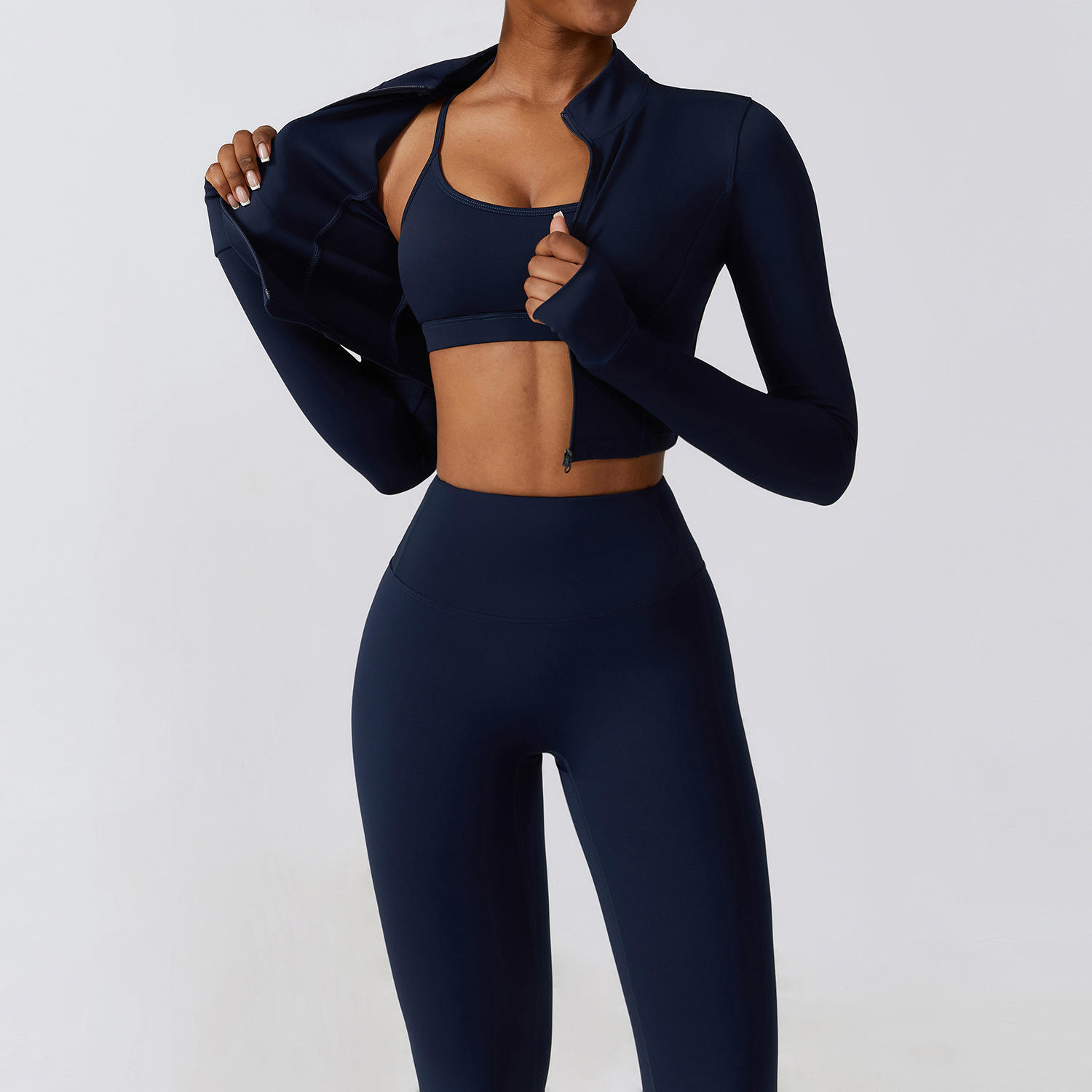 Winter Three-Piece European-Style Quick-Dry Fitness Set