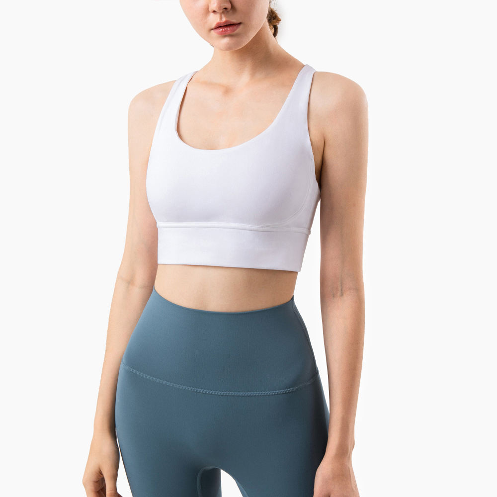 Barely There Cross Yoga Sports Bra for Women - High Support Strapless Push-Up
