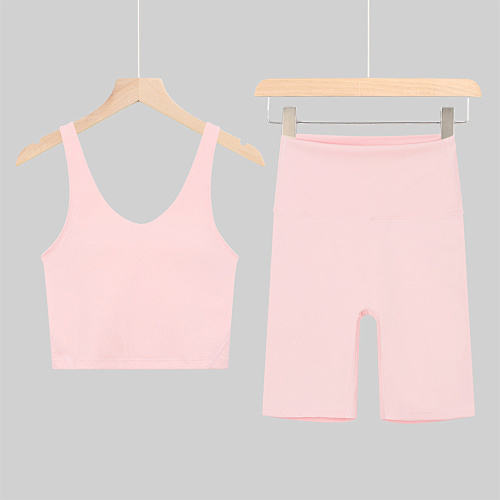 Solid Breathable Yoga Set with Zipper Tight 2-Piece Sports Fitness Outfit