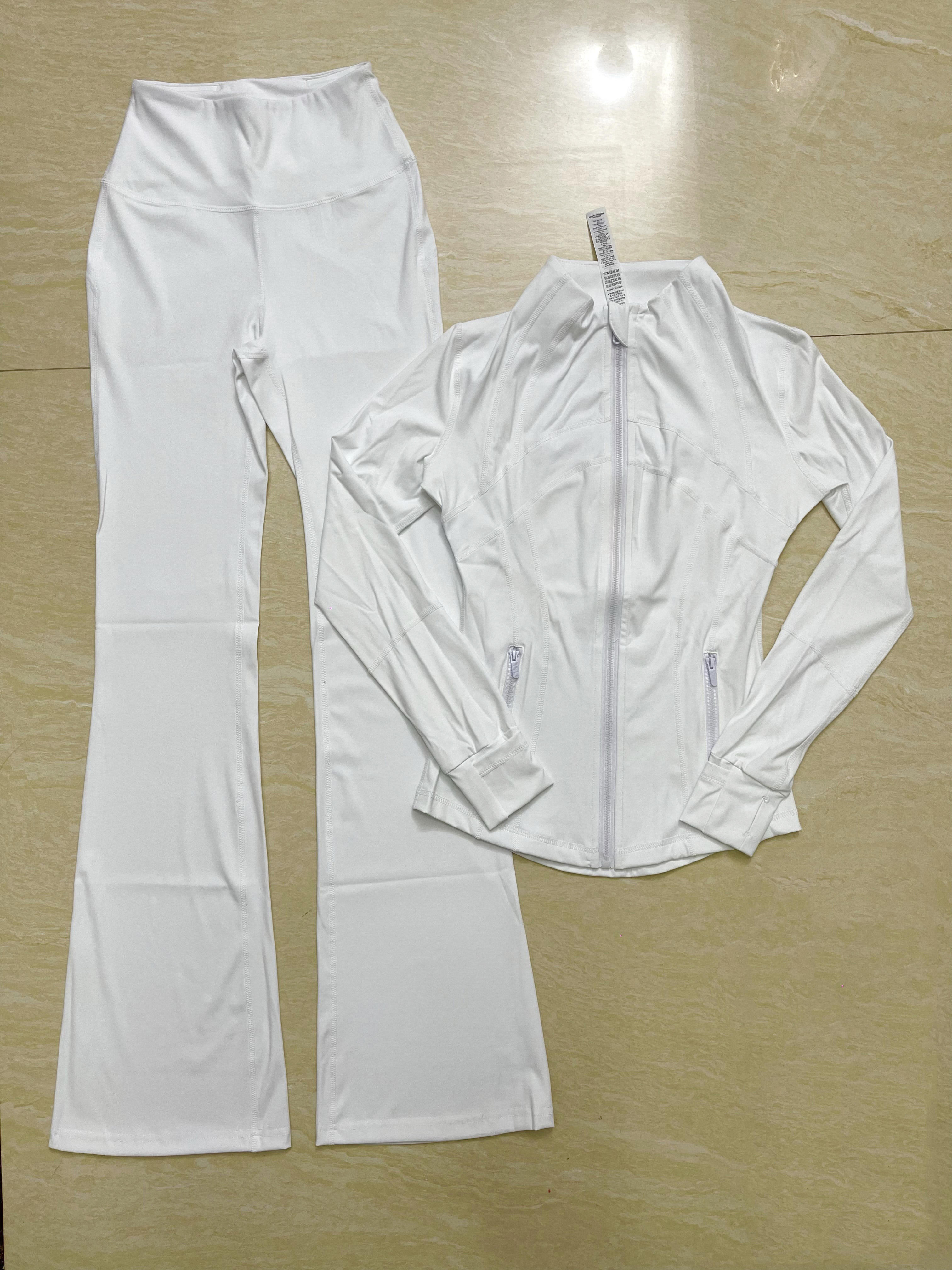 Solid Breathable Yoga Set with Zipper Tight 2-Piece Sports Fitness Outfit for Women