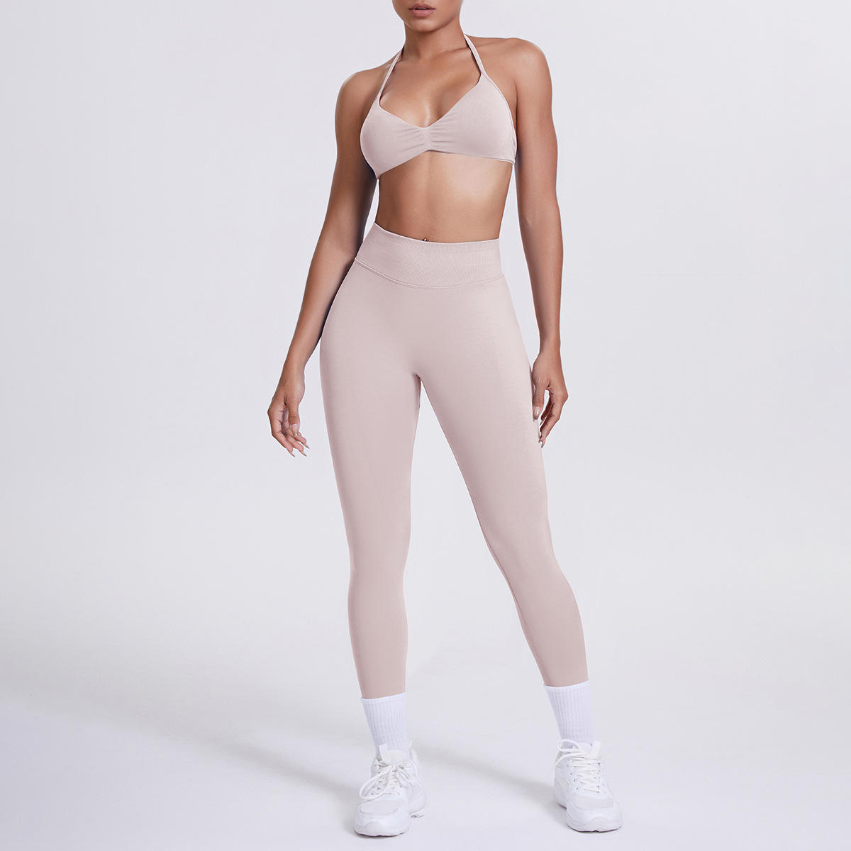 Solid Color Plus Size Yoga Set