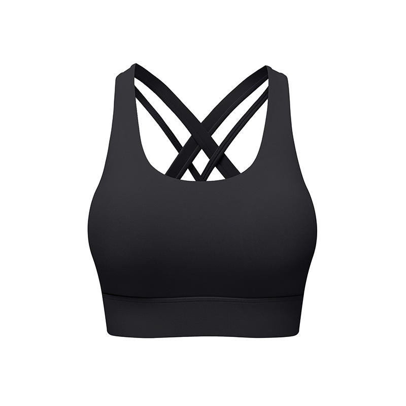 Upgraded Version Lu Seamless High Support Adjustable Straps Front Yoga Sports Bra Removable Cups Breathable Quick-Drying